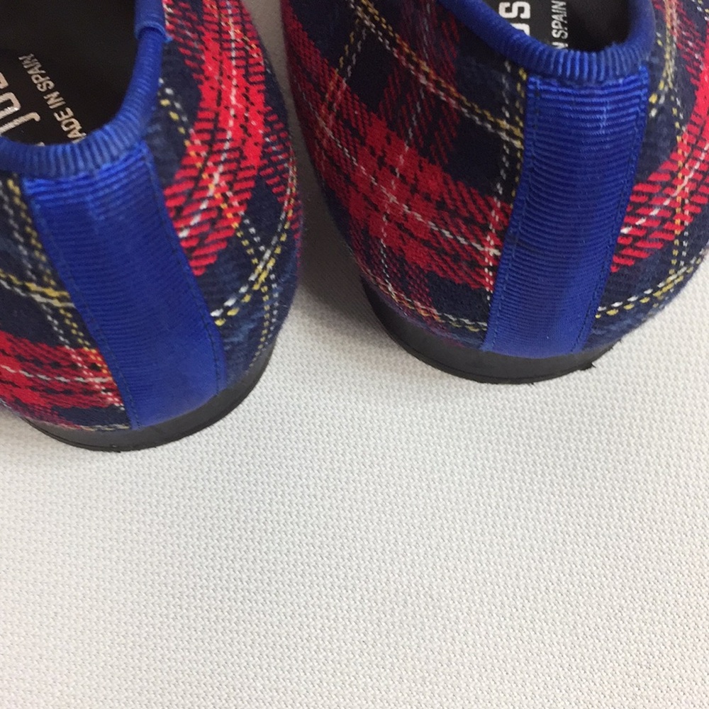 Jon Josef Bumbleb Navy Plaid Fabric Loafer Flat - Picture 6 of 10